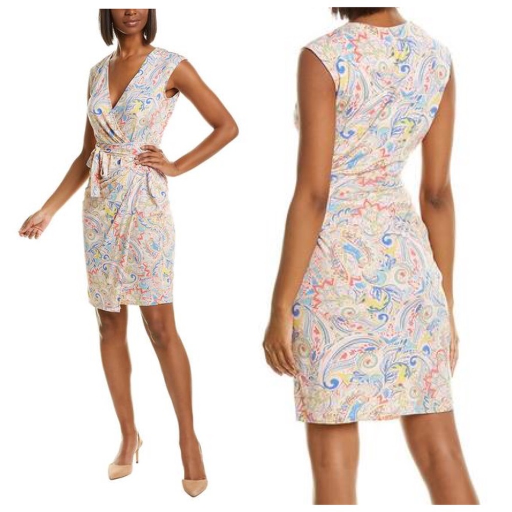 Laundry by Shelli Segal Paisley Faux Wrap Mini Dress